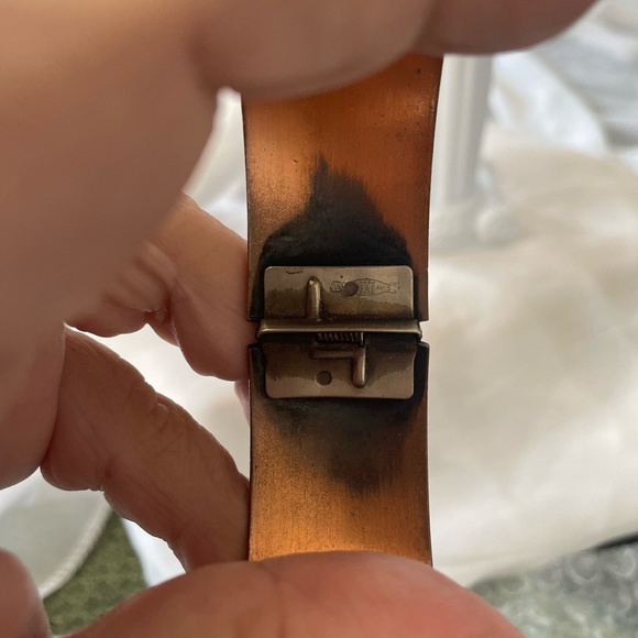 Signed Whiting and Davis vintage copper snake clamper with clip earrings - Picture 6 of 11